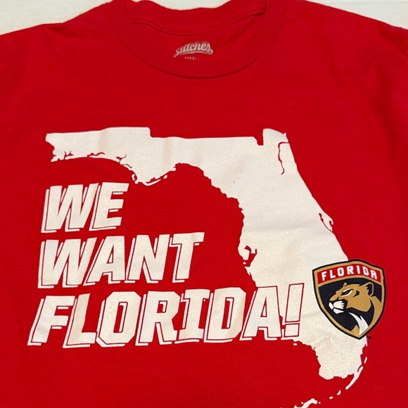 NHL Florida Panthers "We Want Florida" Men's Long Sleeve T shirt Small Tee - Picture 2 of 5